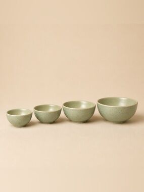 Greg Natale Ceramic Green Speckled Measuring Cup Bowls